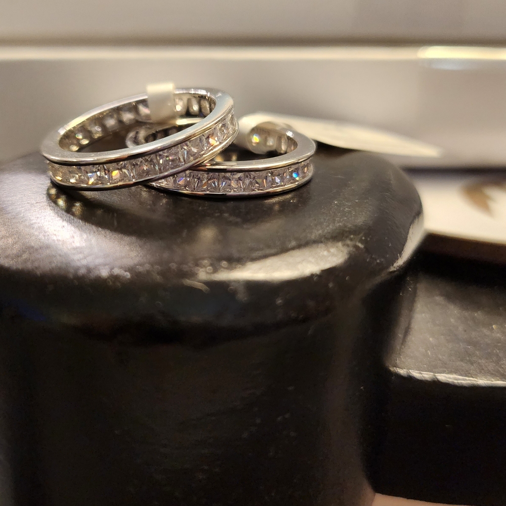Bella Luce Rhodium Over Sterling Silver Eternity Band Set Of 2 Not Used
